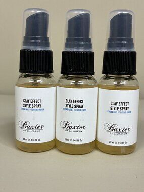 Lot of 3 Baxter of California Clay Effect Style Spray 1oz Travel Size Strong Hol